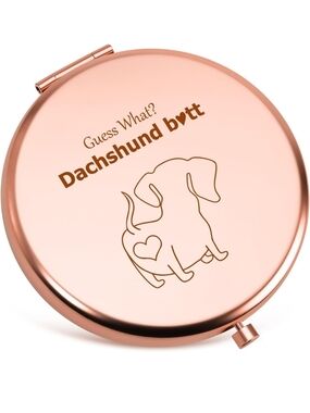 Rose Gold Dachshund Compact Mirror